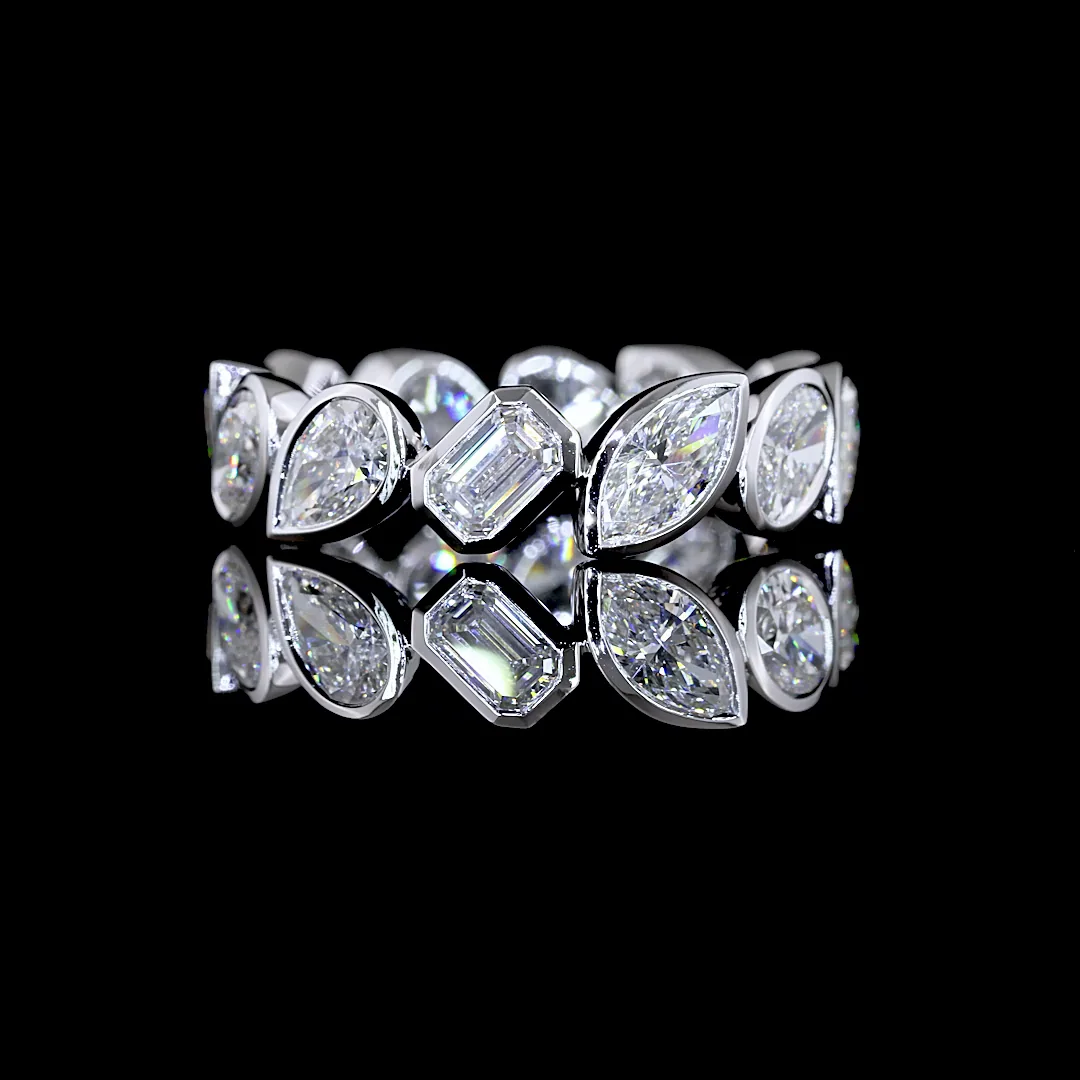 2.71 Cts 14k White Gold Mix Shape Eternity Band Eternity Band - Video