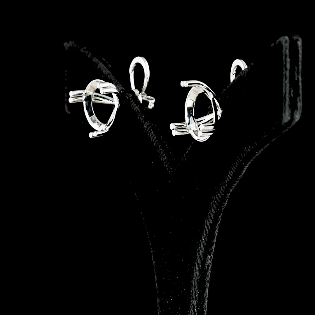 15.25 Cts 14k White Gold Round Shape Martini Earring - Image 2