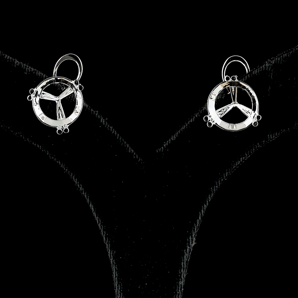 15.25 Cts 14k White Gold Round Shape Martini Earring - Video