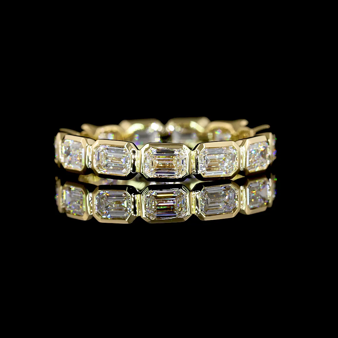 1.94 Cts 14k Yellow Gold Emerald Shape Eternity Band Eternity Band - Video