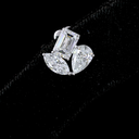 3 Cts 14k White Gold Mix Shape Studs Earring - Image 4