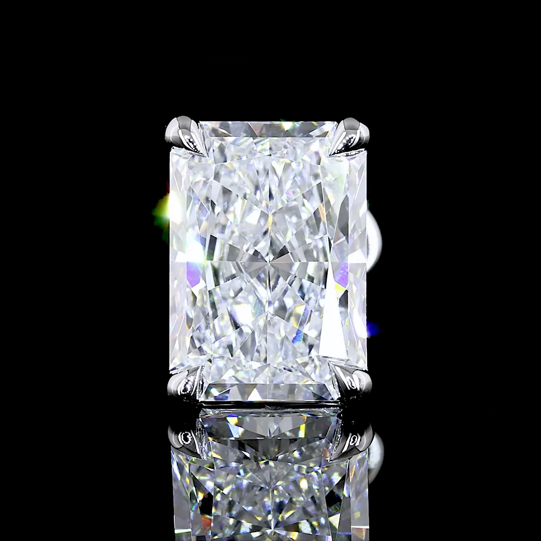 3.94 Cts 14k White Gold Radiant Shape Studs Earring - Image 2