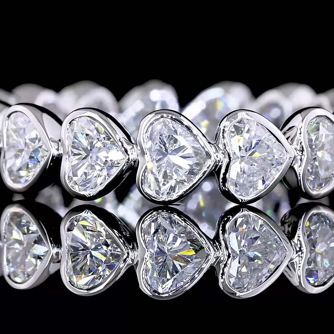 2.42 Cts 14k White Gold Heart Shape Eternity Band Eternity Band - Image 3
