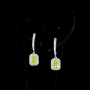 2.68 Cts 14k White Gold Radiant Shape Hanging Earring - Image 3