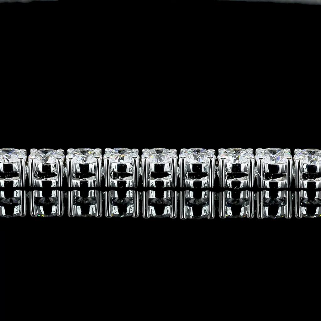 11.24 Cts 14k White Gold Round Shape Tennis Necklace - Image 4