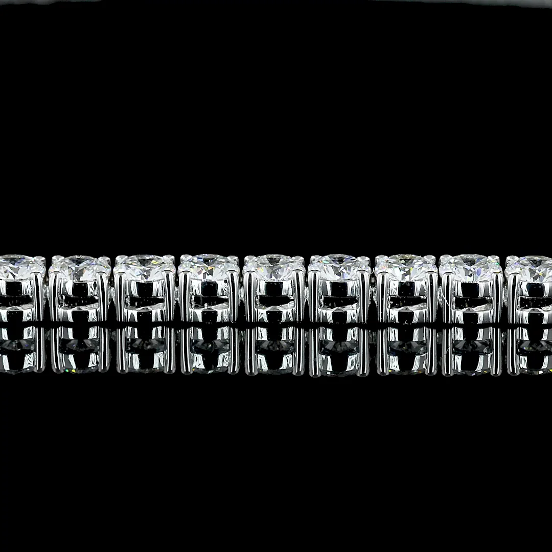 11.24 Cts 14k White Gold Round Shape Tennis Necklace - Image 4