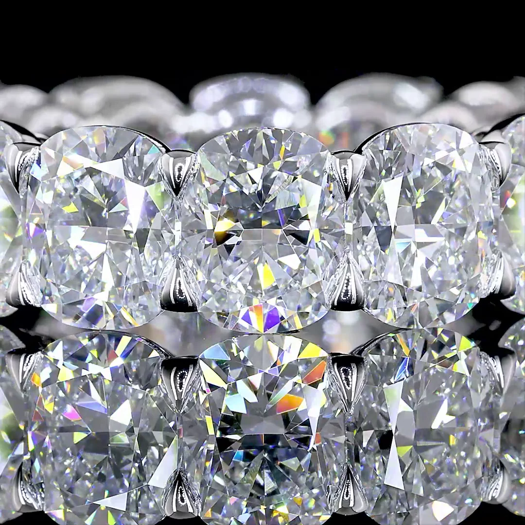 10.31 Cts 14k White Gold Cushion Brilliant Shape Eternity Band Eternity Band - Image 3