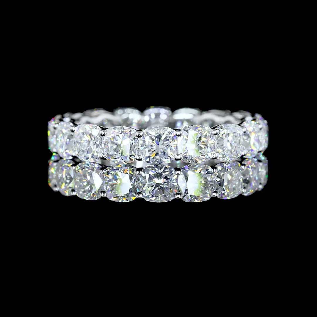 4.4 Cts 14k White Gold Square Cushion Brilliant Shape Eternity Band Eternity Band - Video