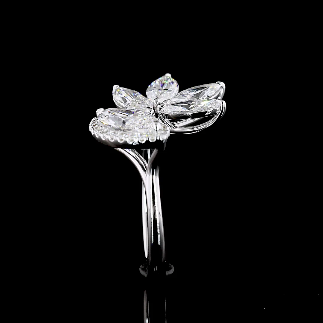 3.02 Cts 14k White Gold Marquise Shape Special Ring - Image 2
