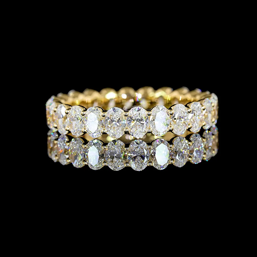 2.37 Cts 18k Yellow Gold Oval Shape Eternity Band Eternity Band - Video