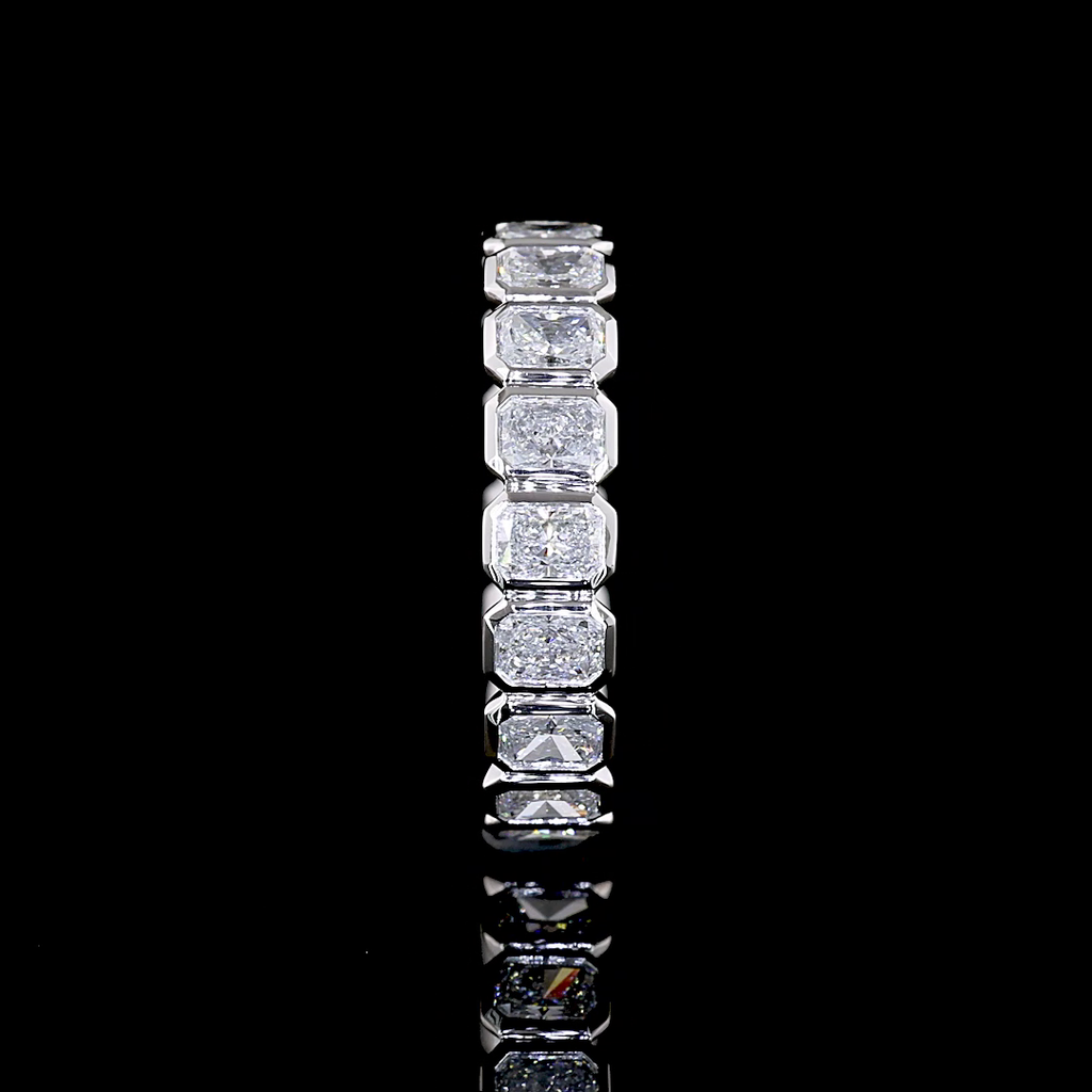1.82 Cts Platinum Radiant Shape Eternity Band Eternity Band - Image 4