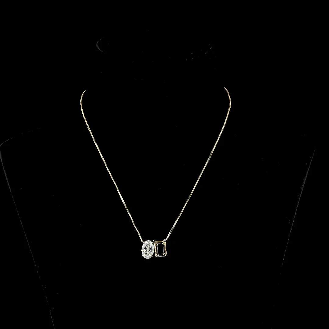 6.24 Cts 14k Yellow Gold Emerald Shape Pendant Pendant - Video