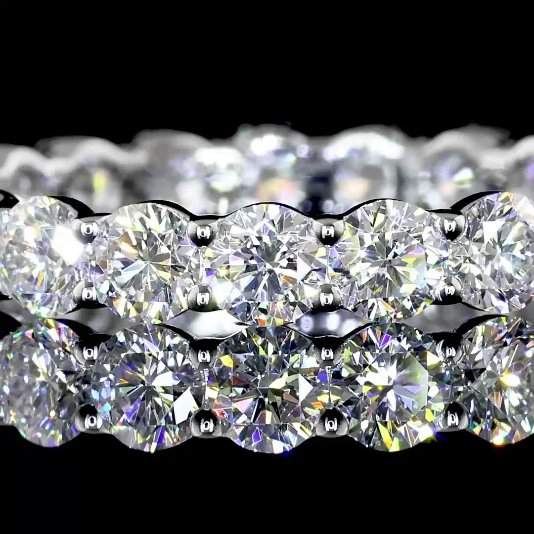 1.73 Cts 14k White Gold Round Shape Eternity Band Eternity Band - Image 3