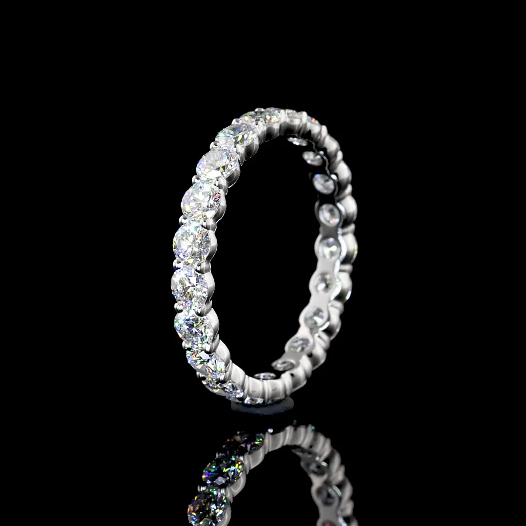 1.73 Cts 14k White Gold Round Shape Eternity Band Eternity Band - Image 4