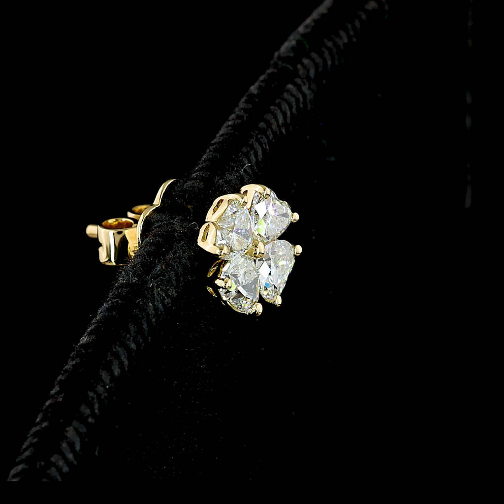 1.13 Cts 14k Yellow Gold Heart Shape Studs Earring - Image 2