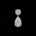 5.58 Cts 14k White Gold Pear Shape Hanging Earring - Image 4