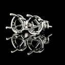 6.06 Cts Platinum Round Shape Studs Earring - Image 2