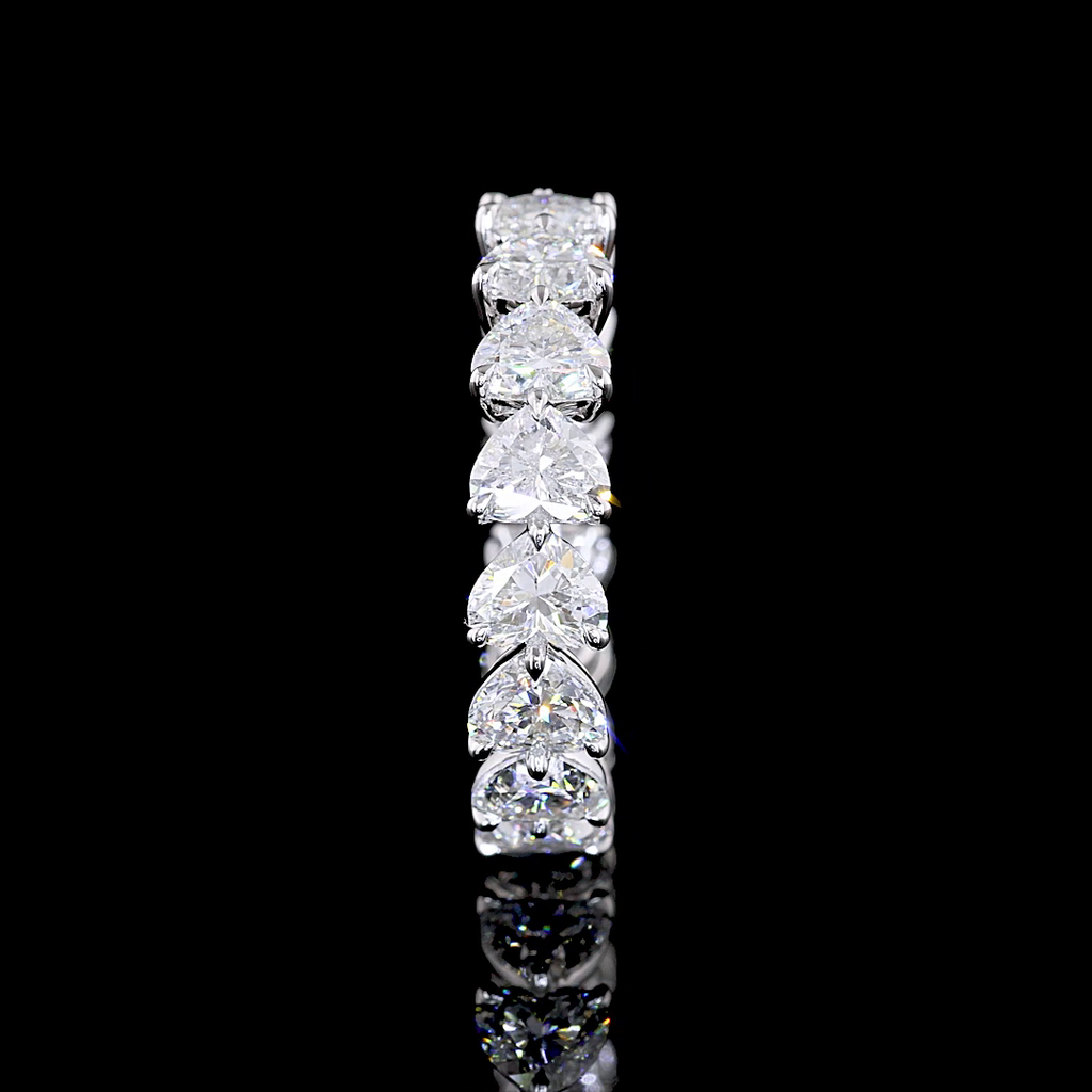 4.44 Cts 14k White Gold Heart Shape Eternity Band Eternity Band - Image 2