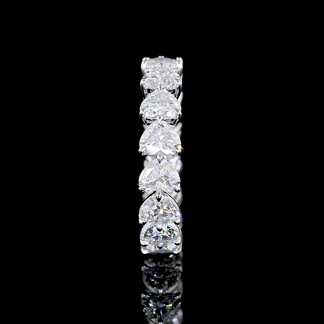 4.44 Cts 14k White Gold Heart Shape Eternity Band Eternity Band - Image 2