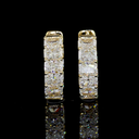 2.89 Cts 14k Yellow Gold Radiant Shape Huggies Earring - Image 3