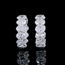3.03 Cts 14k White Gold Oval Shape Huggies Earring - Image 3