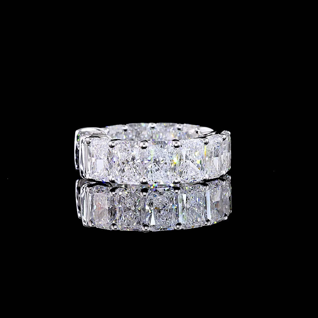 2.8 Cts 14k White Gold Radiant Shape Huggies Earring - Image 4