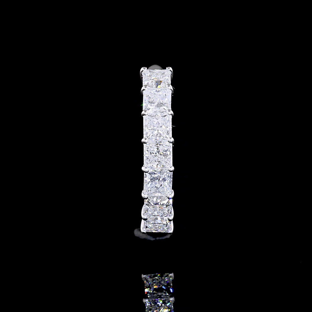 1.14 Cts 14k White Gold Princess Shape 7 Stones Eternity Band - Image 2