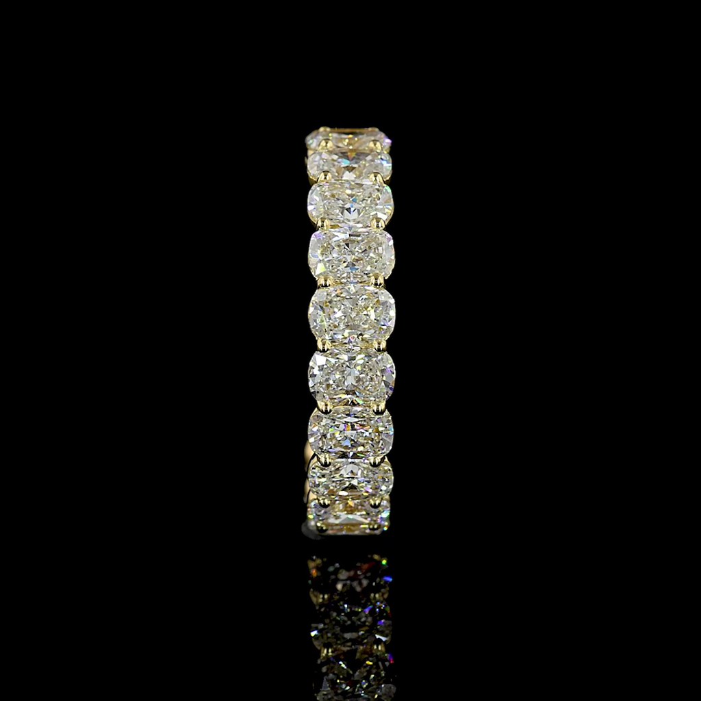 3.15 Cts 14k Yellow Gold Cushion Brilliant Shape 3/4 Band Eternity Band - Image 4