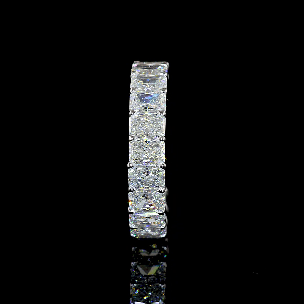 3.21 Cts 14k White Gold Radiant Shape 3/4 Band Eternity Band - Image 2