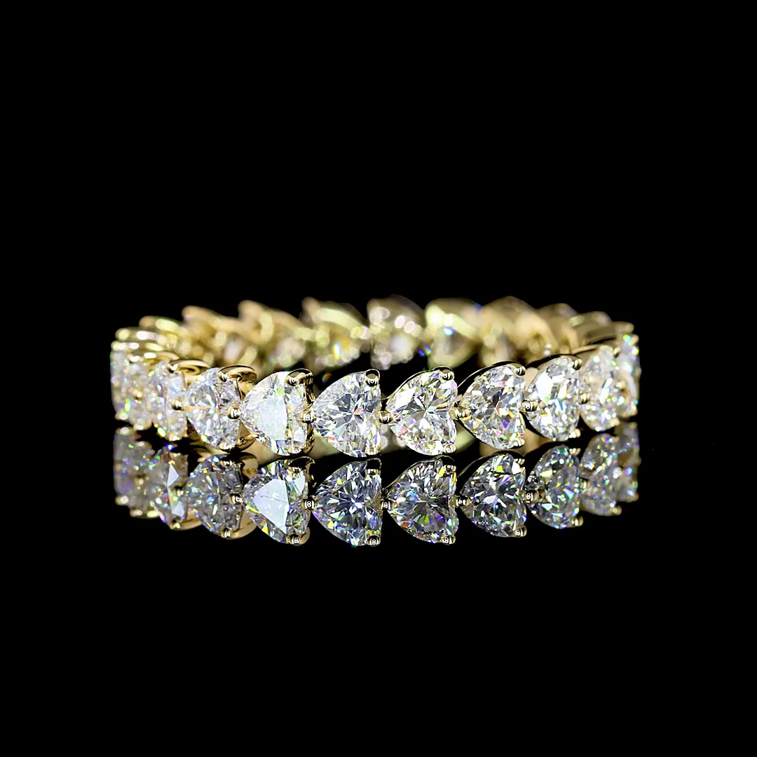 2.31 Cts 14k Yellow Gold Heart Shape Eternity Band Eternity Band - Video