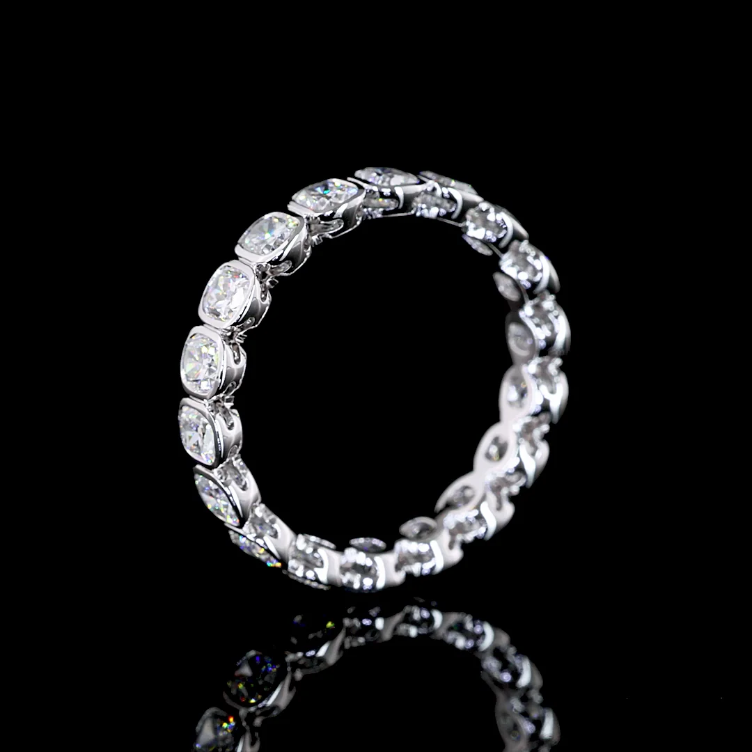 2.15 Cts 14k White Gold Cushion Brilliant Shape Eternity Band Eternity Band - Image 4