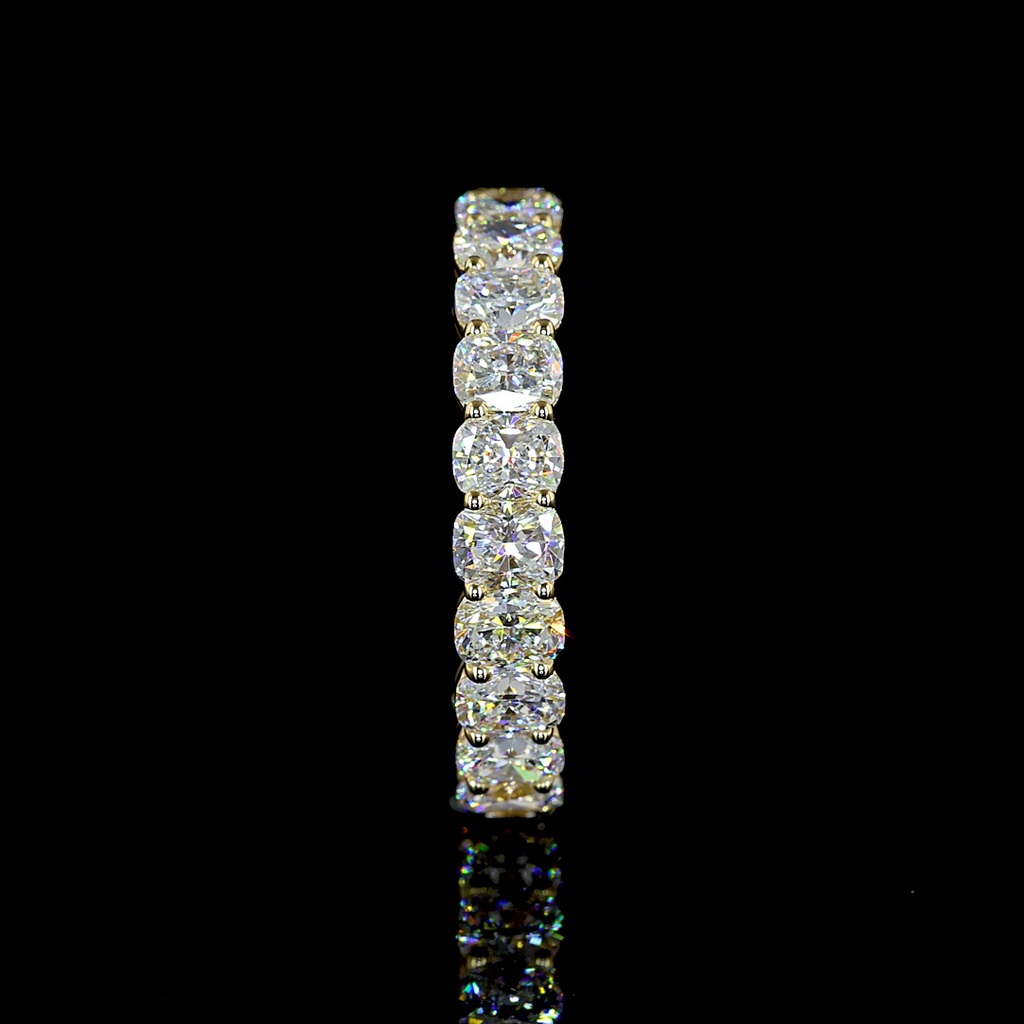 3.27 Cts 14k Yellow Gold Cushion Brilliant Shape Eternity Band Eternity Band - Image 2