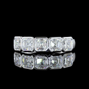 2.1 Cts 14k White Gold Asscher Shape 5 Stones Eternity Band - Video