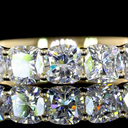 1.04 Cts 14k Yellow Gold Square Cushion Brilliant Shape 5 Stones Eternity Band - Image 3