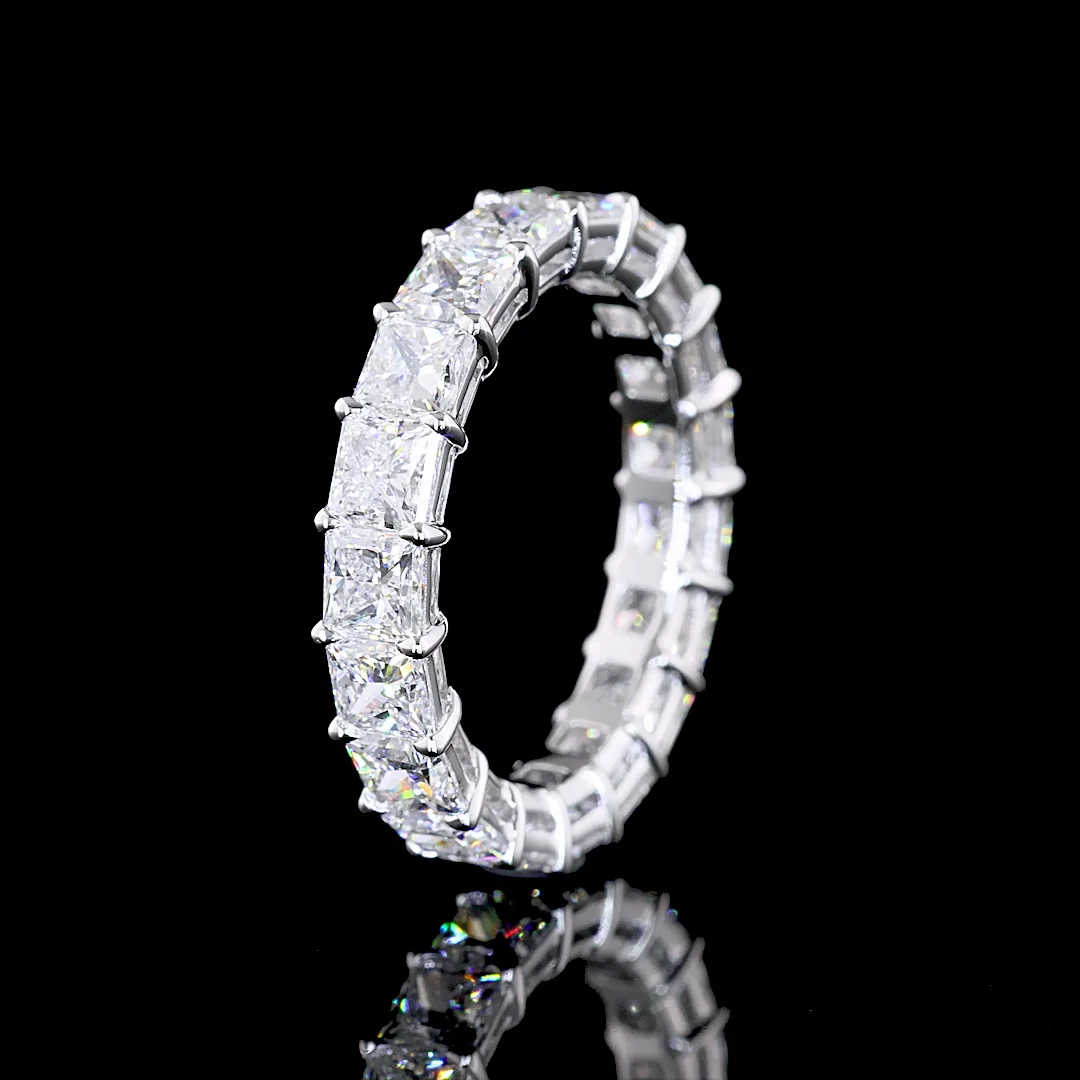 5.13 Cts 14k White Gold Princess Shape Eternity Band Eternity Band - Image 4