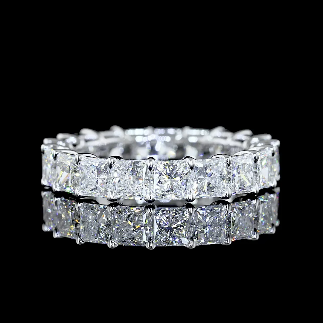 5.13 Cts 14k White Gold Princess Shape Eternity Band Eternity Band - Video