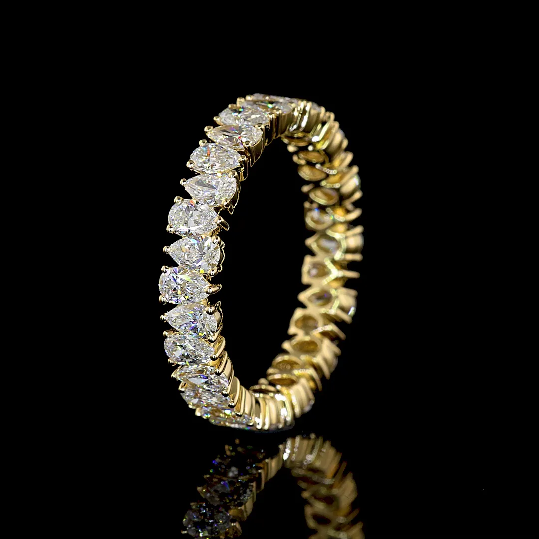 2.06 Cts 14k Yellow Gold Pear Shape Eternity Band Eternity Band - Image 4