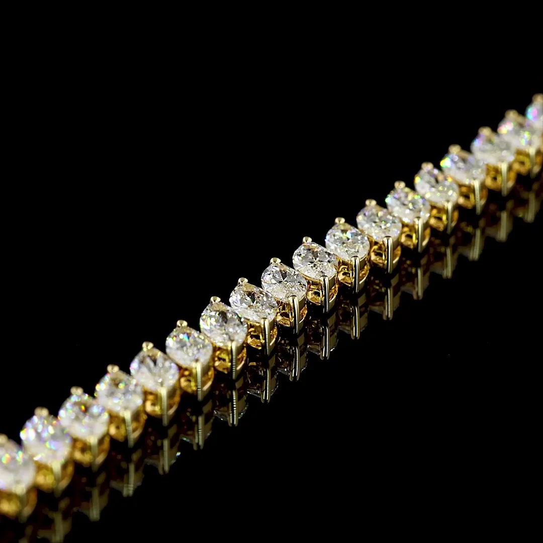 5.57 Cts 14k Yellow Gold Marquise Shape Tennis Bracelet - Image 3