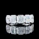 3 Cts 14k White Gold Radiant Shape 5 Stones Eternity Band - Video