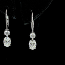 1.35 Cts 14k White Gold Oval Shape Hanging Earring - Image 4