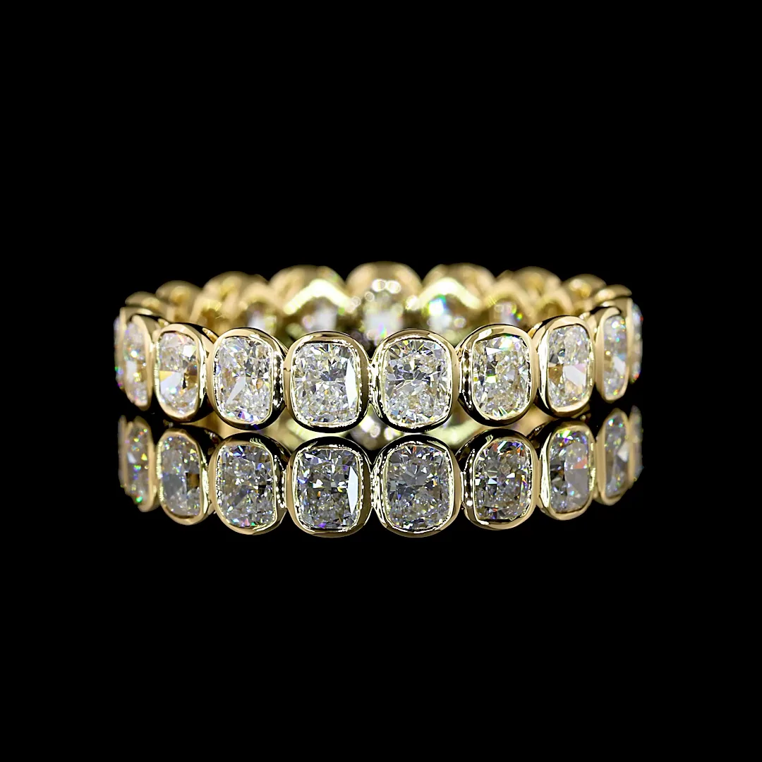 2.32 Cts 14k Yellow Gold Cushion Brilliant Shape Eternity Band Eternity Band - Image 3