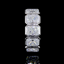 5.05 Cts 14k White Gold Radiant Shape 5 Stones Eternity Band - Image 2