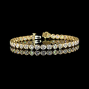 7.42 Cts 14k Yellow Gold Round Shape Tennis Bracelet - Video