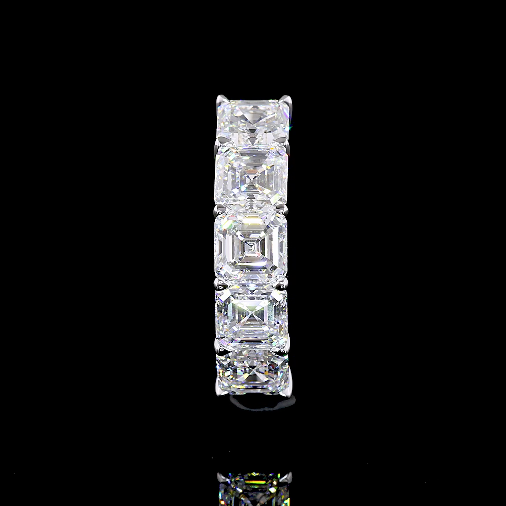 2.87 Cts 14k White Gold Asscher Shape 5 Stones Eternity Band - Image 2