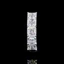 2.87 Cts 14k White Gold Asscher Shape 5 Stones Eternity Band - Image 2