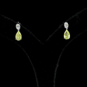 2.62 Cts 14k White Gold Pear Shape Hanging Earring - Image 3