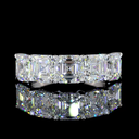 5.2 Cts 14k White Gold Asscher Shape 5 Stones Eternity Band - Video