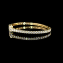 4.32 Cts 14k Yellow Gold Pear Shape Bangles Bracelet - Image 3