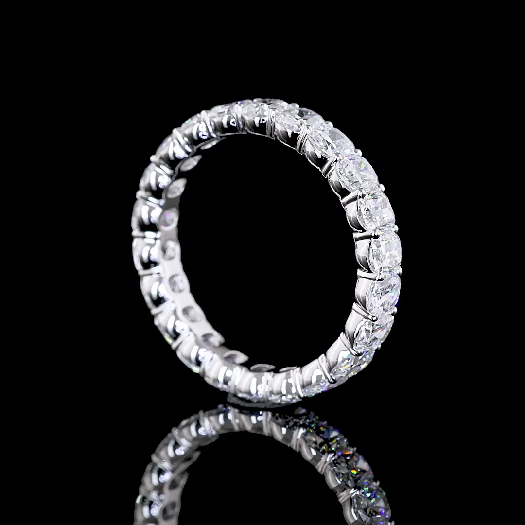 3.27 Cts 14k White Gold Cushion Brilliant Shape Eternity Band Eternity Band - Image 2