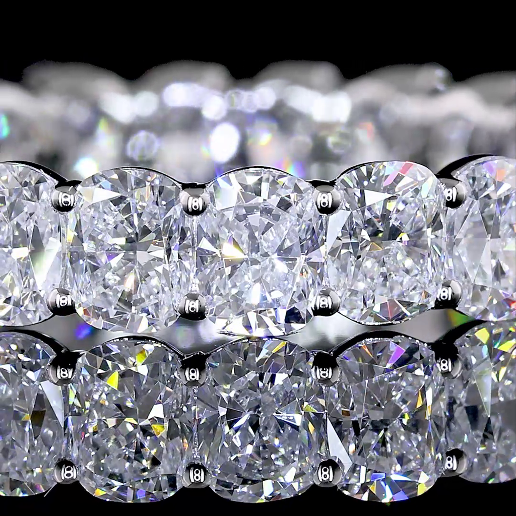 3.27 Cts 14k White Gold Cushion Brilliant Shape Eternity Band Eternity Band - Image 3